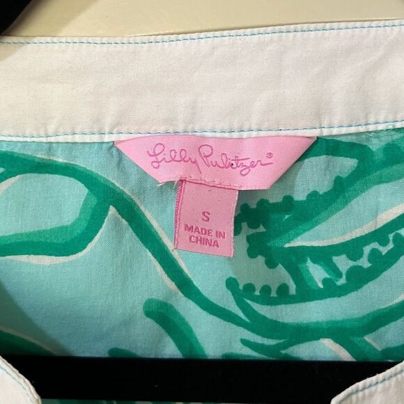 LILLY PULITZER Dylan Tunic Top Toucan Tango Teal Women’s Size Small - Picture 6 of 7
